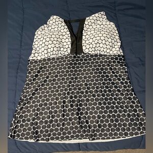 Women’s bathing suit, 2X, black and white